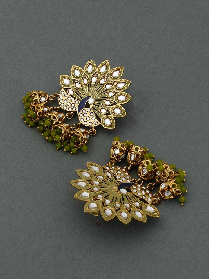 Olive Mayur Jhumkis - Bling Bag