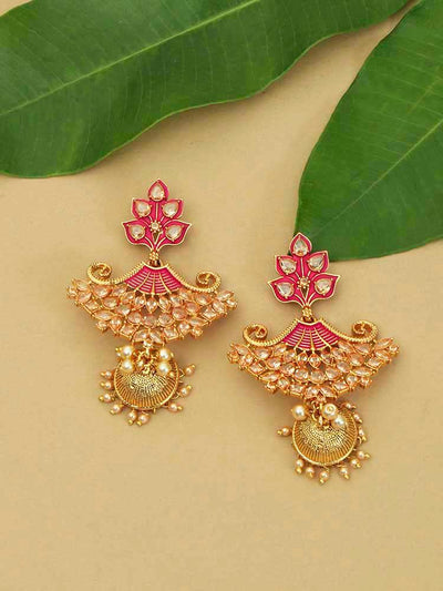 earrings - Bling Bag Magenta Divisha Jhumki Earrings