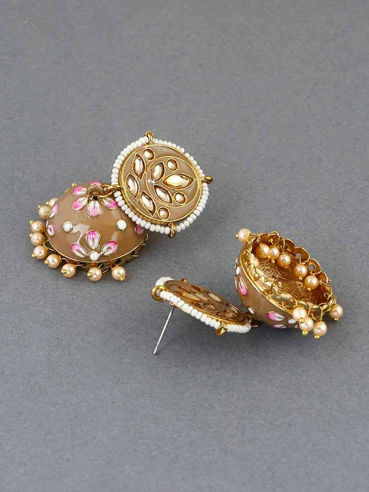 earrings - Bling Bag Brown Havisha Ethnic Earrings