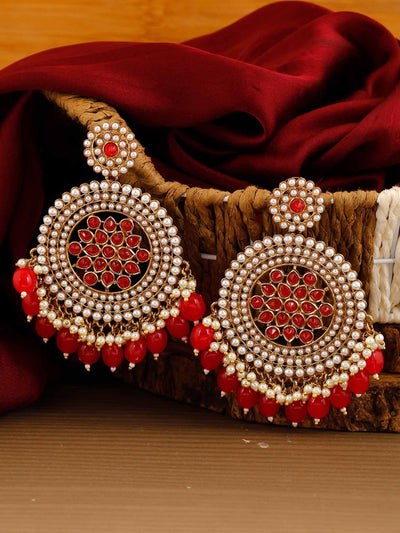 earrings - Bling Bag Red Nandini Designer Earrings