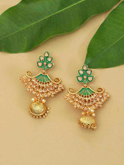 earrings - Bling Bag Emerald Divisha Jhumki Earrings