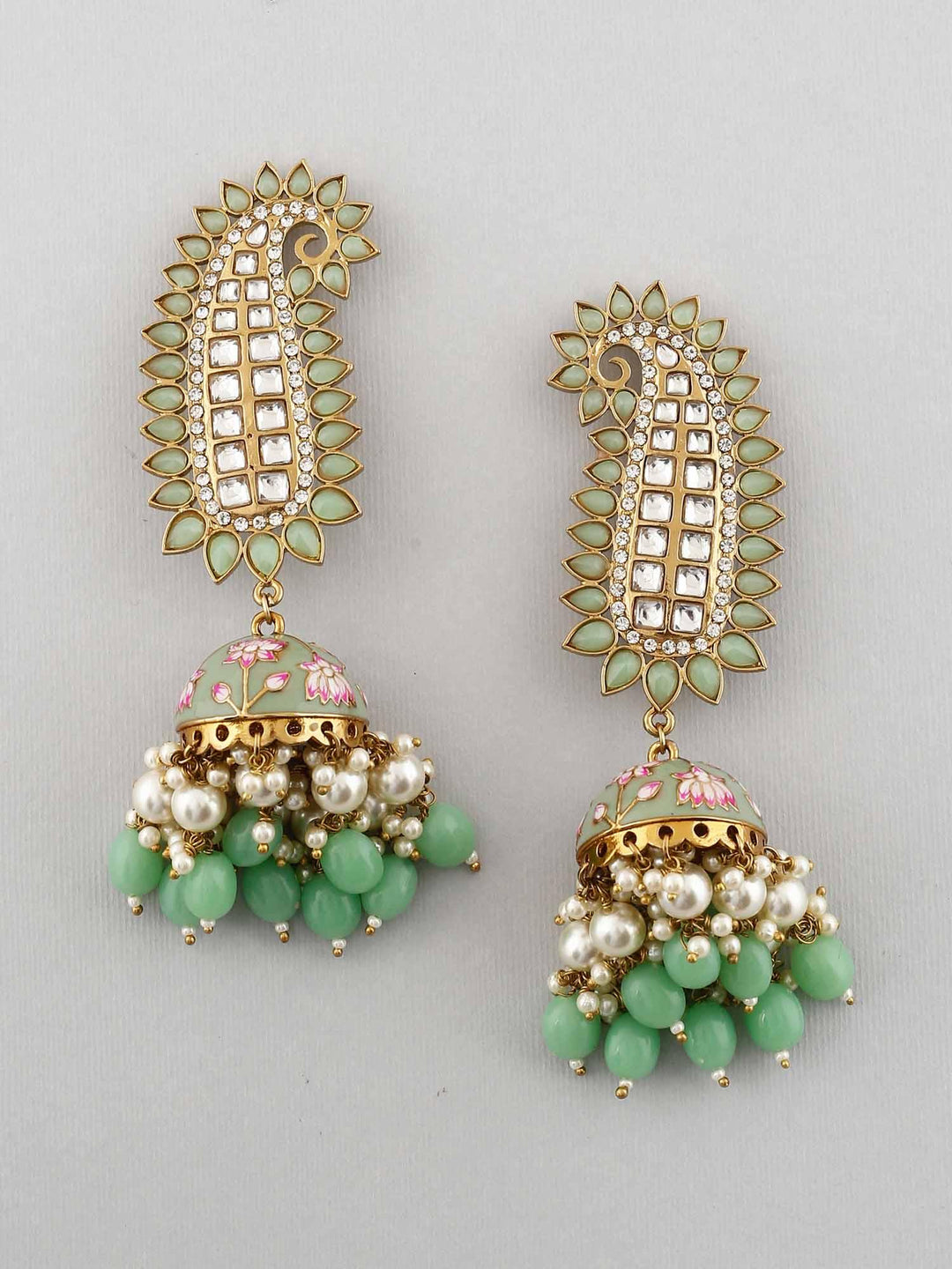 earrings - Bling Bag Mint Kaashi Designer Jhumkis