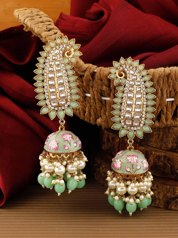 earrings - Bling Bag Mint Kaashi Designer Jhumkis