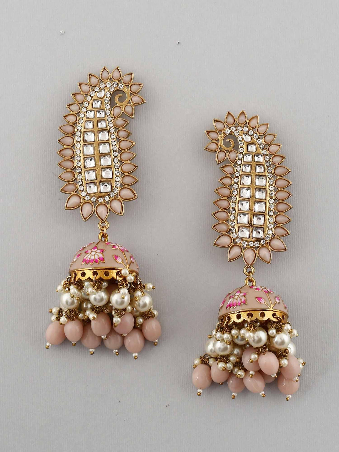 earrings - Bling Bag Crepe Kaashi Designer Jhumkis