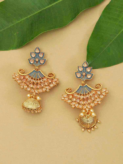 earrings - Bling Bag Slate Grey Divisha Jhumki Earrings