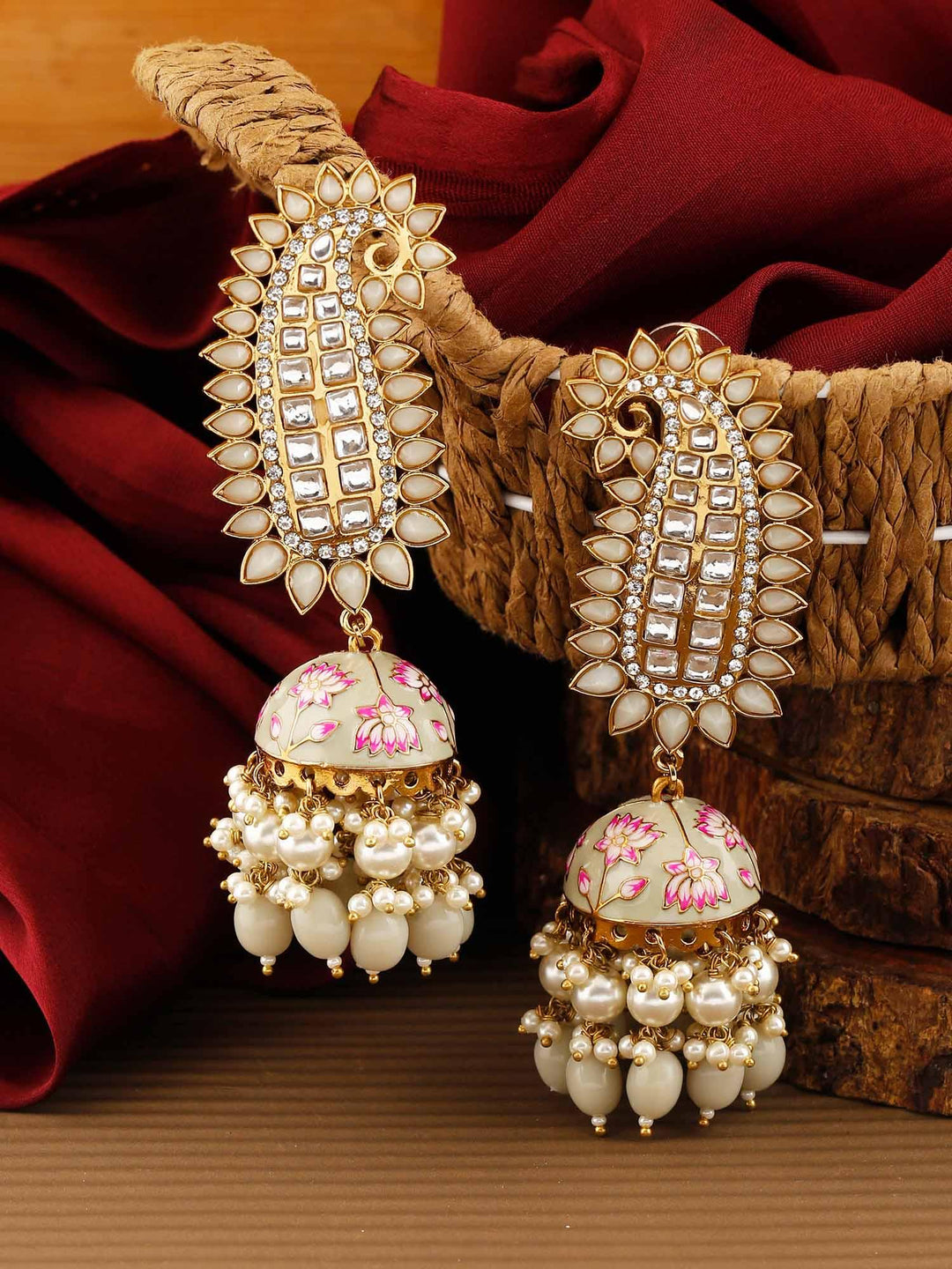 earrings - Bling Bag Smoke Kaashi Designer Jhumkis