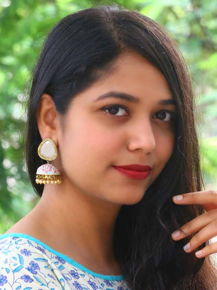 Smoke Shesha Meenakari Jhumkis