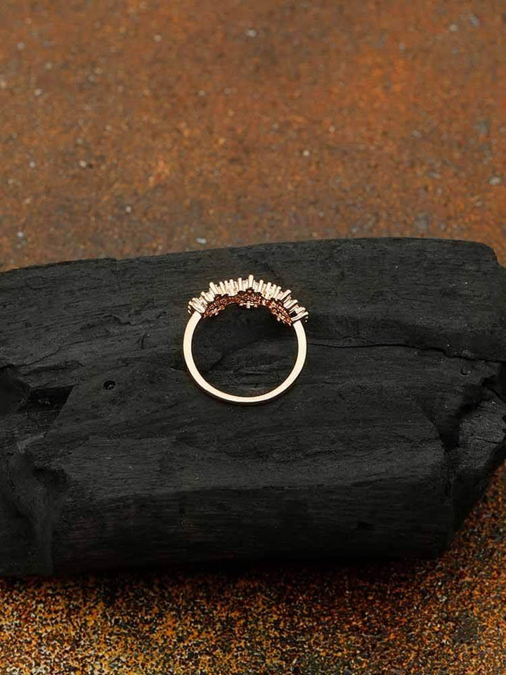 rings - Bling Bag Rose Gold Emery Zirconia Ring