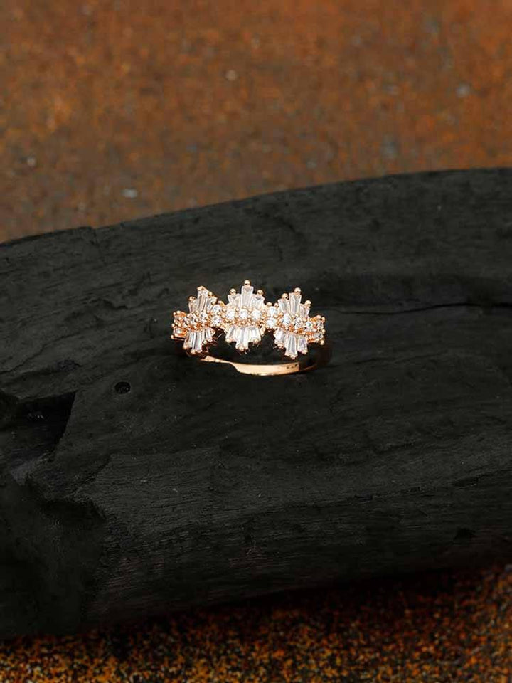 rings - Bling Bag Rose Gold Emery Zirconia Ring