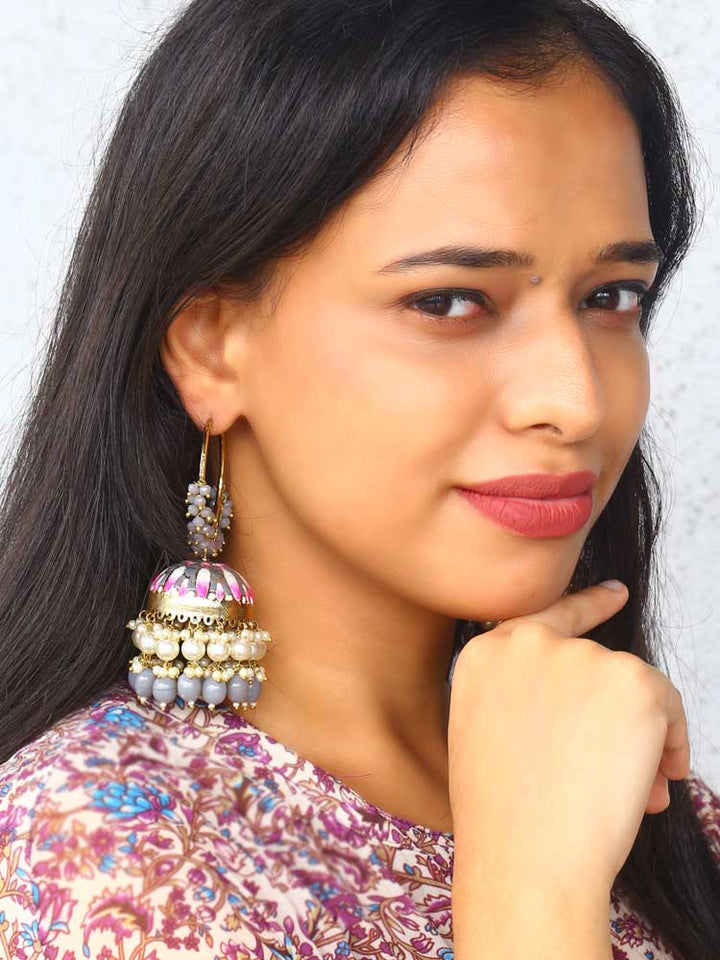 Grey Rajamani Jhumkis