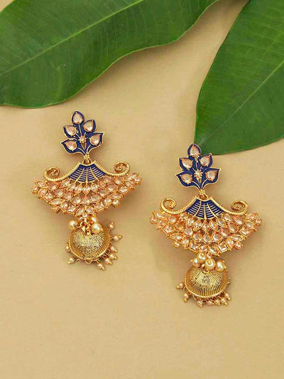 earrings - Bling Bag Navy Divisha Jhumki Earrings