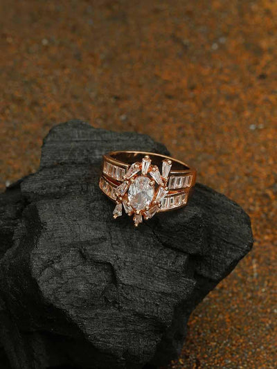 rings - Bling Bag Rose Gold Padma Zirconia Ring