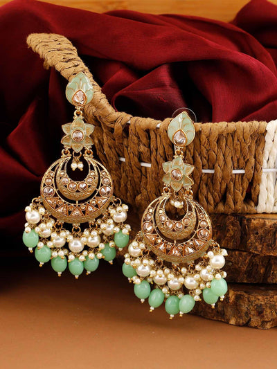 earrings - Bling Bag Mint Kavya Chaandbali Earrings