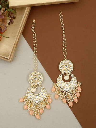 earrings - Bling Bag Peach Sapna Chaandbali Earrings