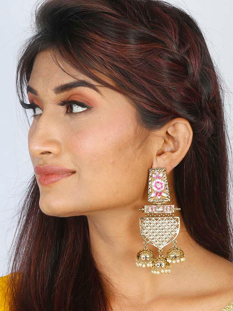 earrings - Bling Bag Brown Malika Designer Earrings