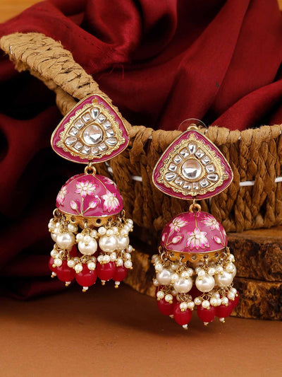 earrings - Bling Bag Ruby Rangeeli Designer Jhumkis