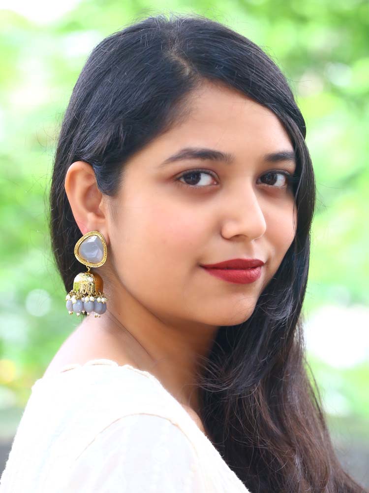 Grey Mini Shesha Jhumkis