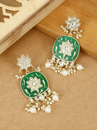 earrings - Bling Bag Emerald Indrina Dangler Earrings