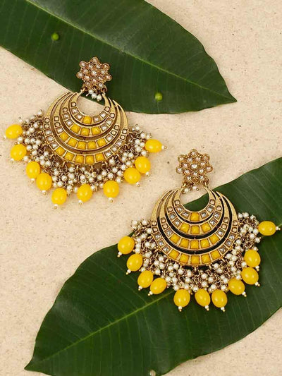 earrings - Bling Bag Lemon Aarav Chaandbali Earrings