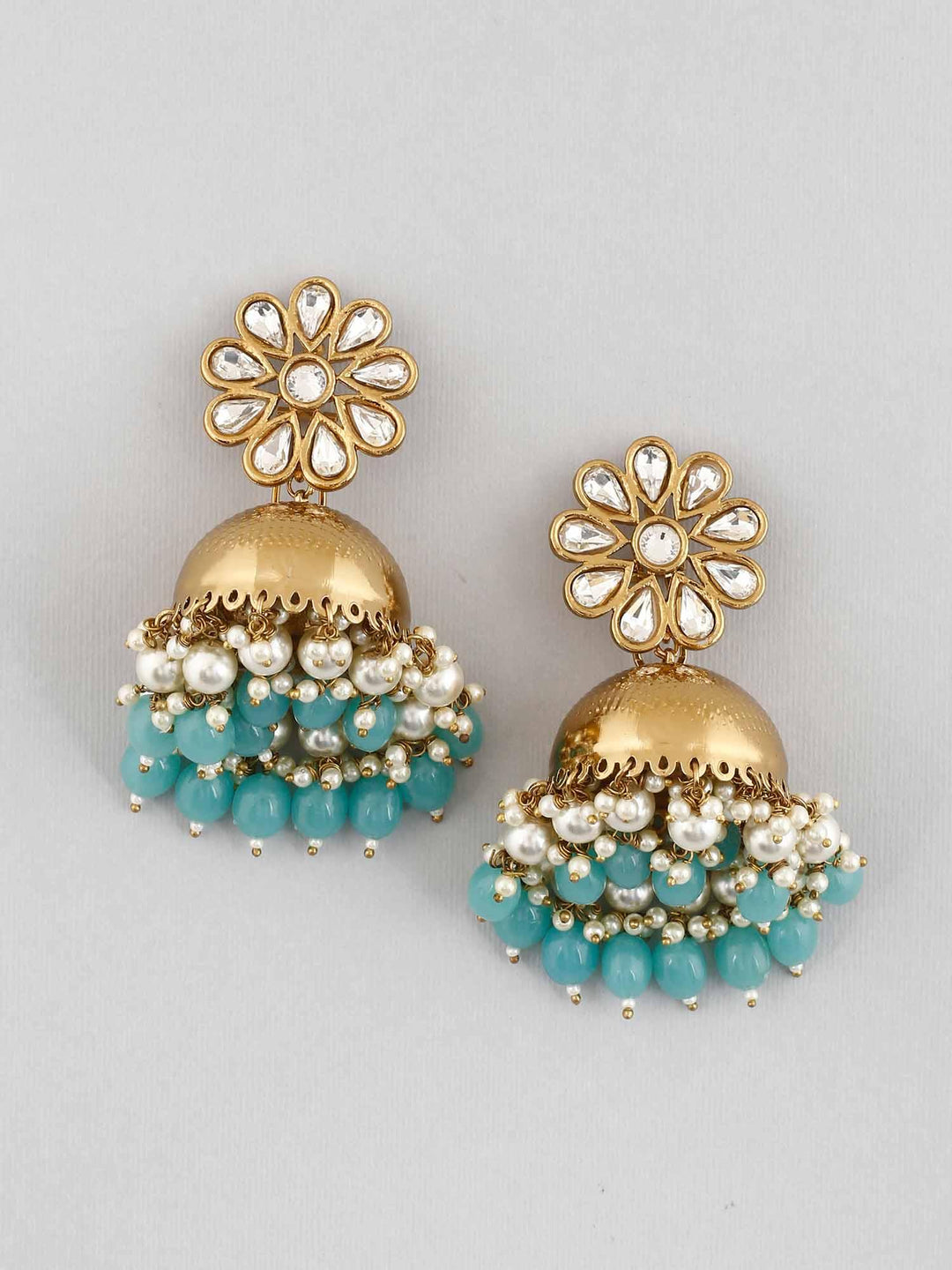 earrings - Bling Bag Turquoise Akashita Jhumki Earrings