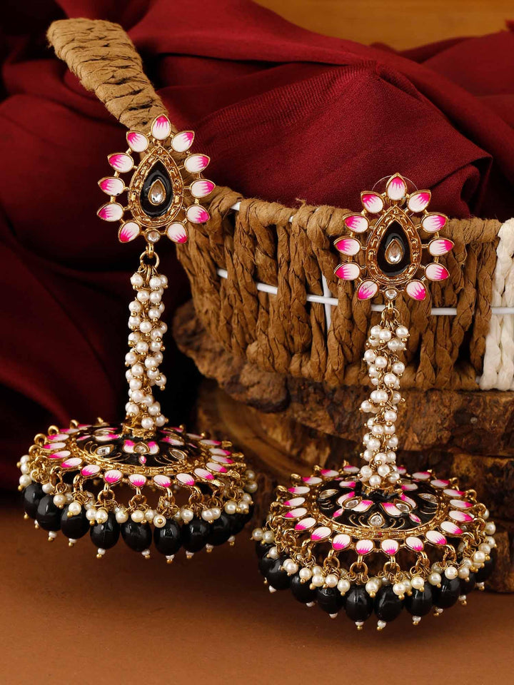 earrings - Bling Bag Jet Jacki Jhumki Earrings