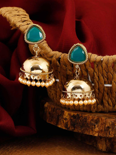 earrings - Bling Bag Jade Chainika Jhumki Earrings