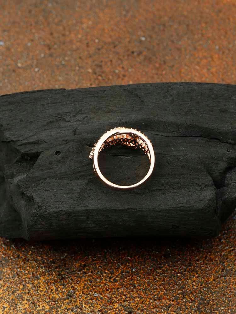 rings - Bling Bag Rose Gold Suman Zirconia Ring