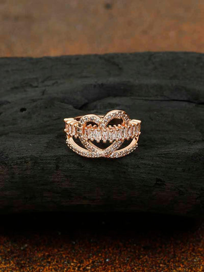 rings - Bling Bag Rose Gold Suman Zirconia Ring