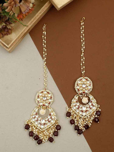 earrings - Bling Bag Maroon Sapna Chaandbali Earrings