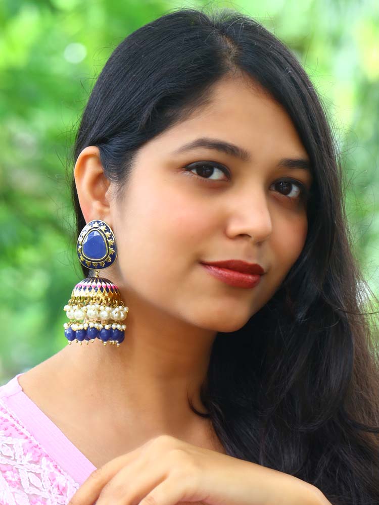 Navy Chetaki Jhumkis