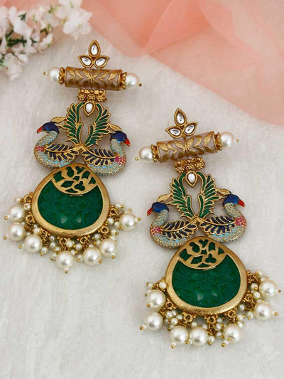 Emerald Hiron Designer Earrings - Bling Bag