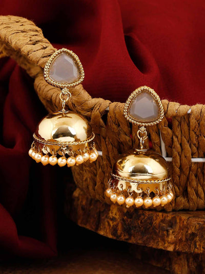earrings - Bling Bag Grey Chainika Jhumki Earrings