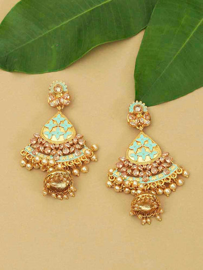 earrings - Bling Bag Baby Blue Siddhi Jhumki Earrings