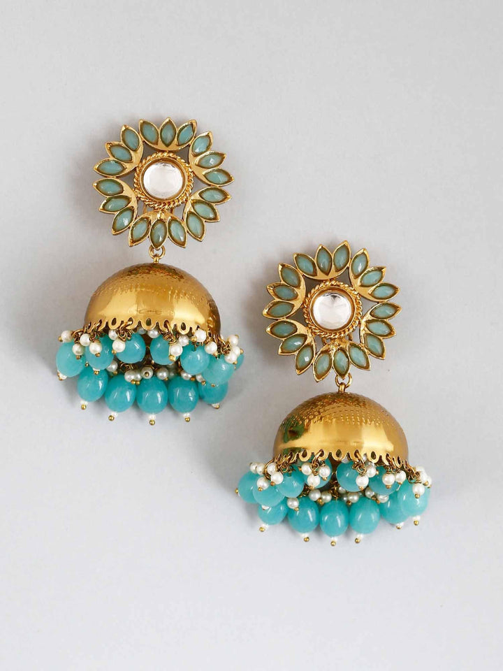 earrings - Bling Bag Turquoise Charita Jhumki Earrings