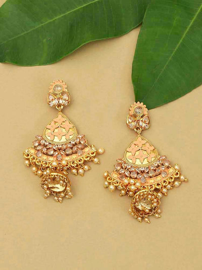 earrings - Bling Bag Peach Siddhi Jhumki Earrings