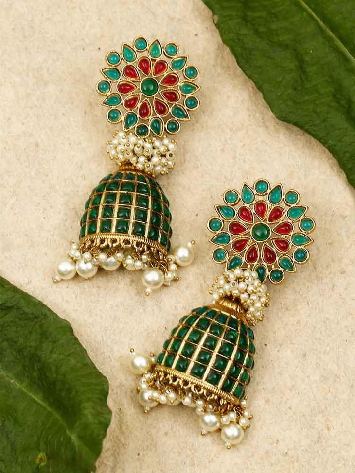 earrings - Bling Bag Eemrald Ekani Jhumkis