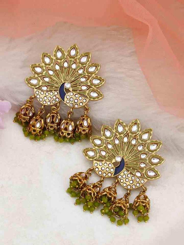 Olive Mayur Jhumkis - Bling Bag