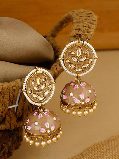 earrings - Bling Bag Brown Havisha Ethnic Earrings