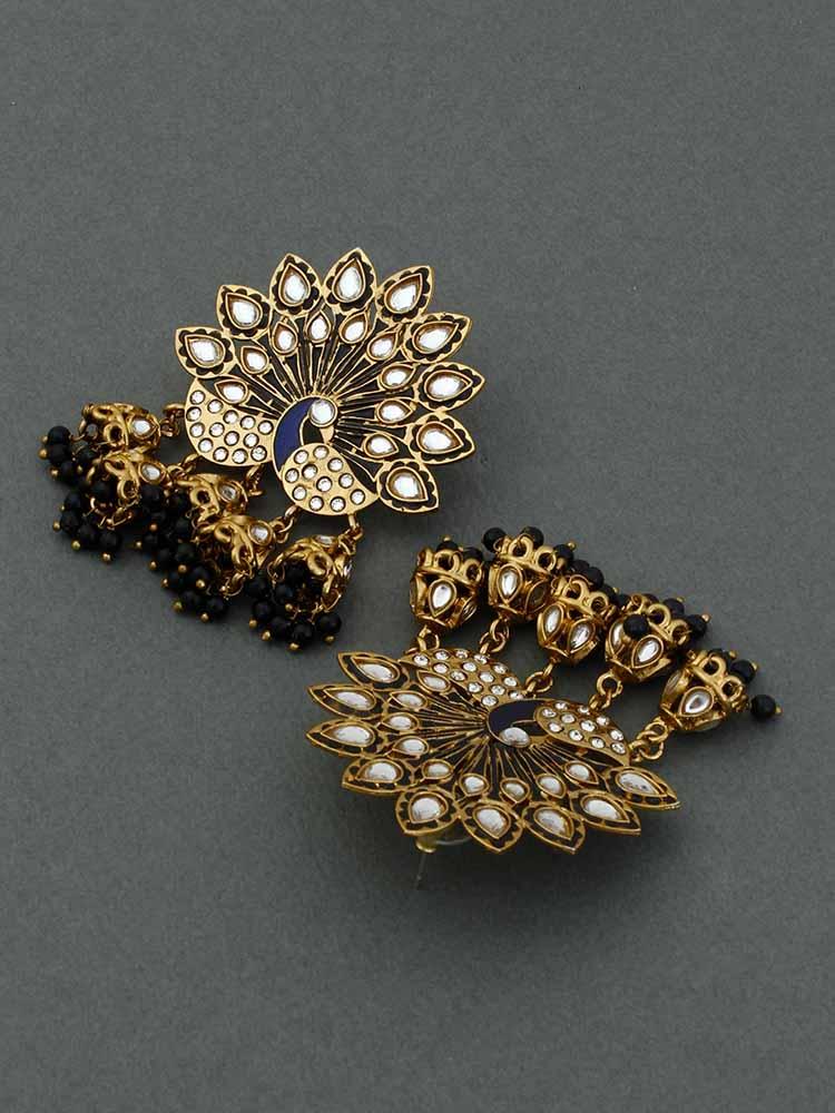 Jet Mayur Jhumkis - Bling Bag