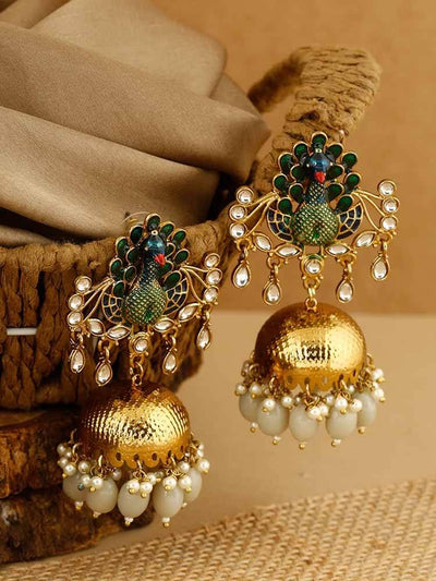 earrings - Bling Bag Smoke Moresh Golden Jhumki
