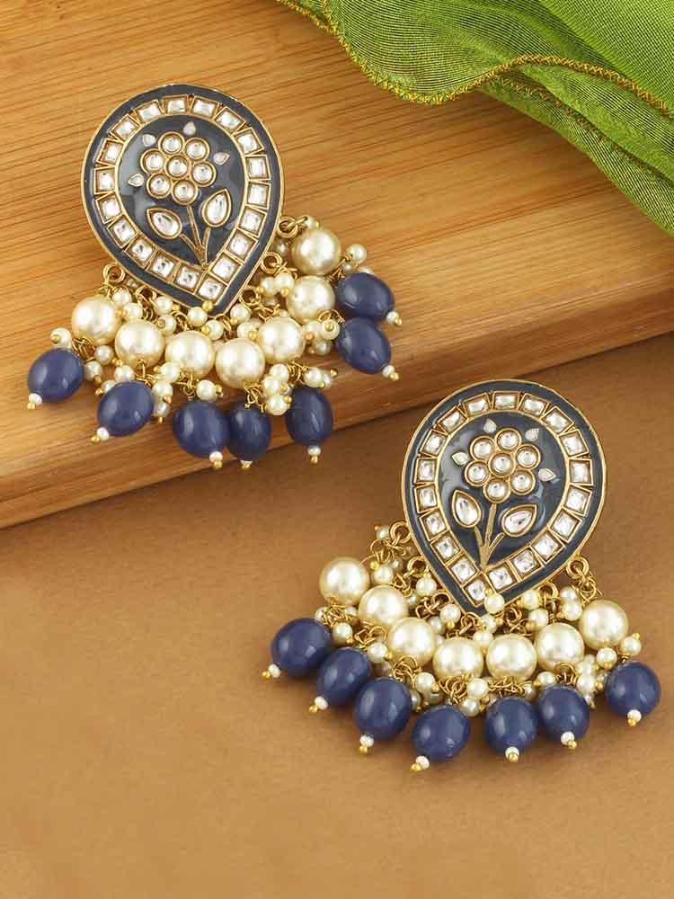 Navy Blue Charmi Designer Earrings - Bling Bag