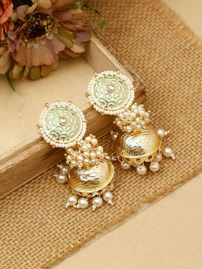 earrings - Bling Bag Mint Riya Jhumki Earrings