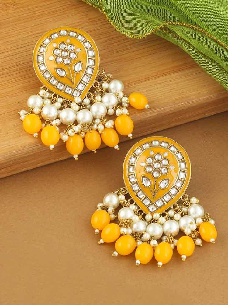 Mustard Charmi Designer Earrings - Bling Bag