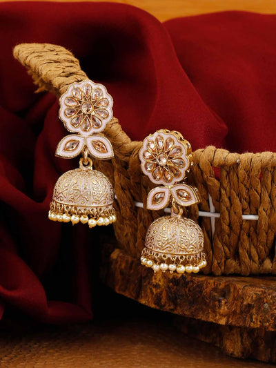earrings - Bling Bag Lilac Datta Jhumki Earrings