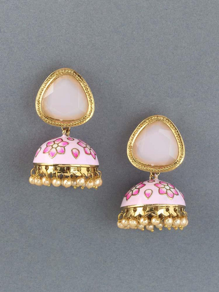 Blush Shesha Meenakari Jhumkis - Bling Bag