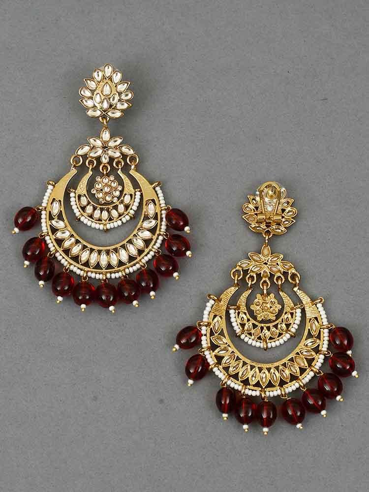 earrings - Bling Bag Maroon Mumtaz Designer Earrings