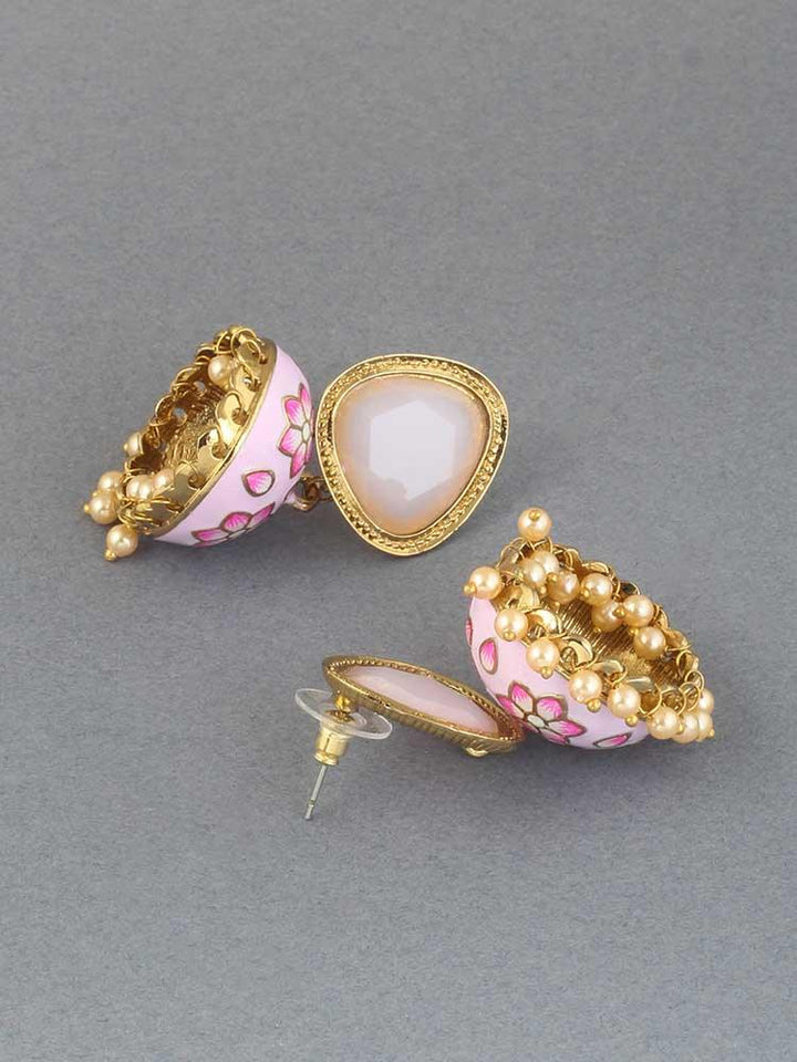 Blush Shesha Meenakari Jhumkis - Bling Bag