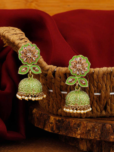 earrings - Bling Bag Mint Datta Jhumki Earrings