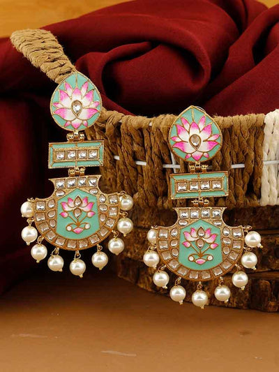 earrings - Bling Bag Neon Mint Pankaj Designer Earrings