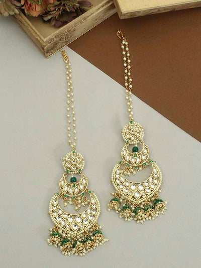 earrings - Bling Bag Emerald Hetal Chaandbali Sahara Earrings